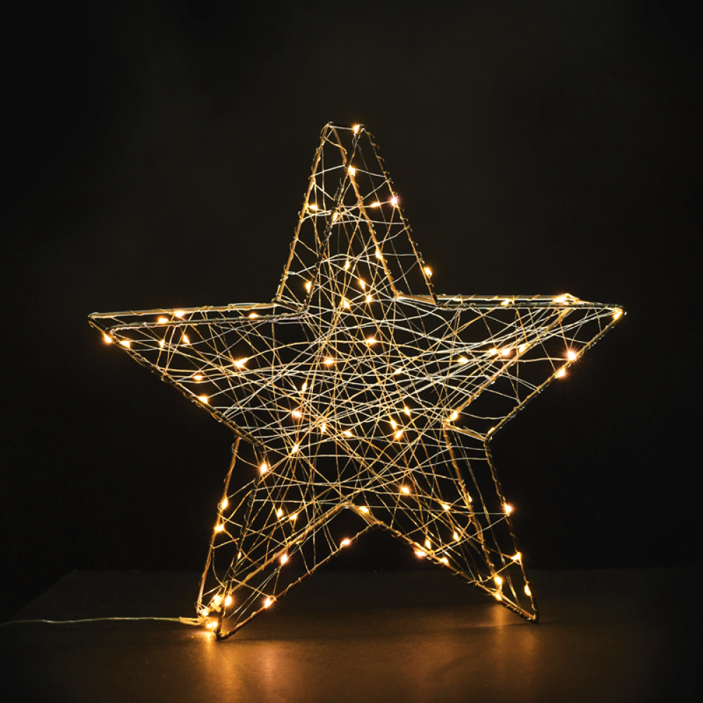 ^ 3D Copper Wire Metal Motifs  ΑΣΤΕΡΙ 80 ΜINI LED ΛΑΜΠΑΚ ΜΕ ΚΑΛΩΔΧΑΛΚΟΥ & ΑΝΤΑΠΤΡΟΡΑ(3V DC)ΘΕΡΜΟ  -X068014202